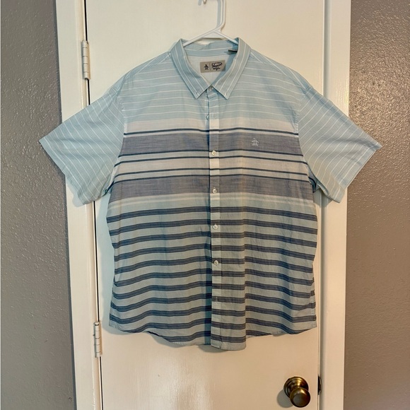 Men's Striped Short Sleeve Shirt - Picture 1 of 4